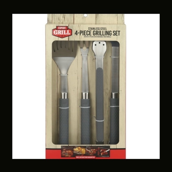 ♠️ New Expert Grill Stainless Steel 4-piece BBQ Tool Set with Soft Grip … - Picture 1 of 11